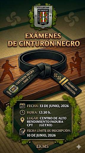 Cartel de EXAMENES CINTURONES NEGROS