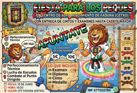 Cartel de EXAMENES CINTURONES PARA NIÑOS