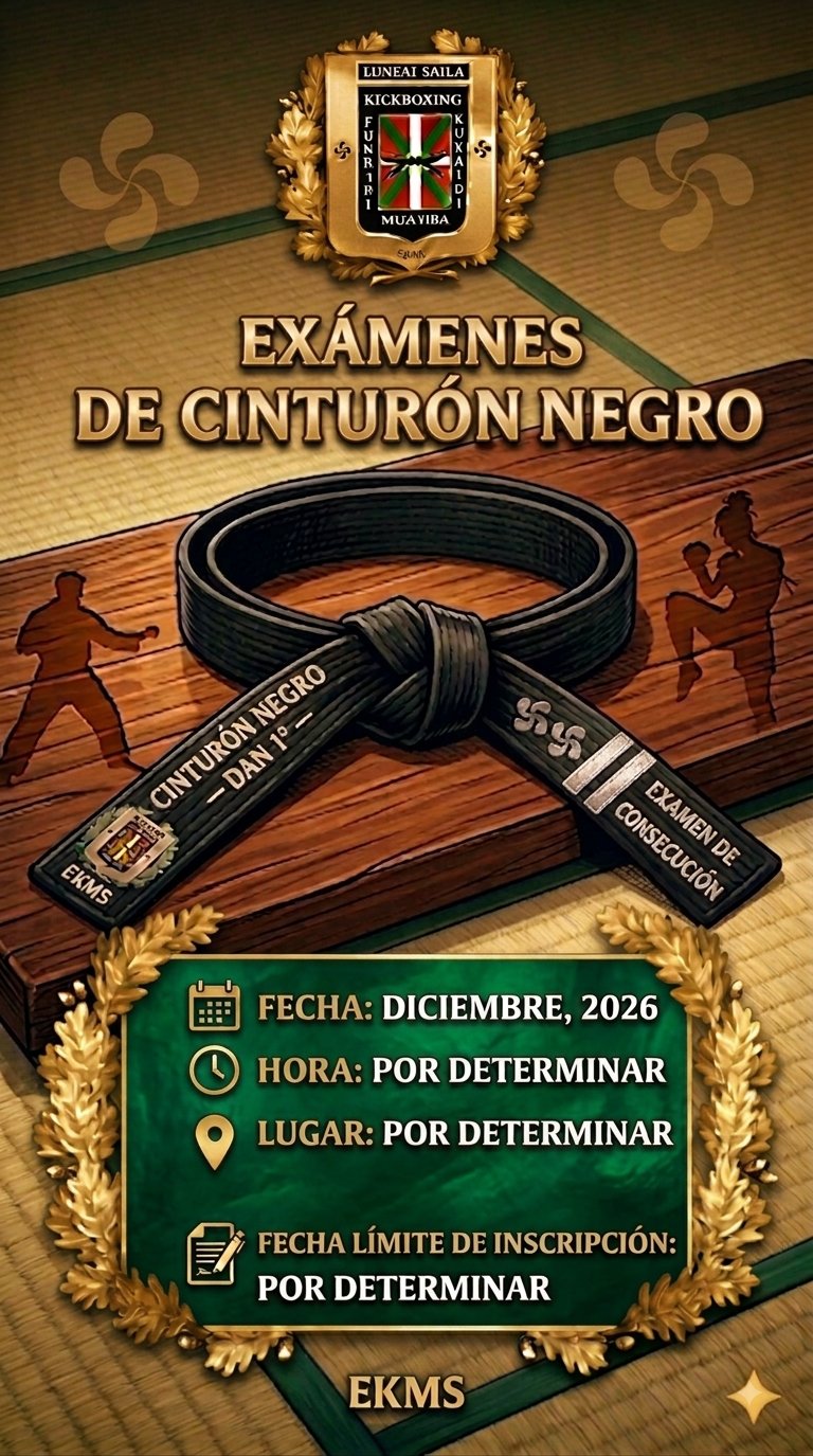 Cartel de los exámenes de Cinturón Negro